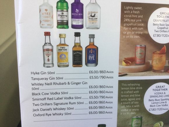 Buy on board spirits selection - Europe