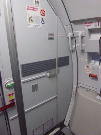 This is the one of two toilets fitted into the rear of the aircraft.