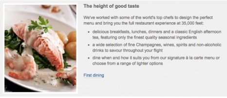 BA FIRST dine on demand.
