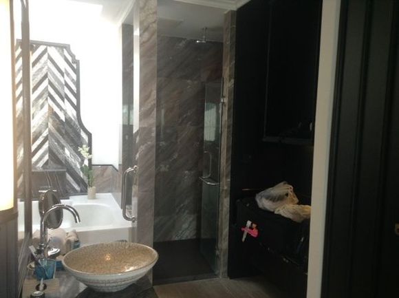Bathroom (r/h half) 
- Suitcase l/h platform is where sink used to be (same as also for l/h/s)