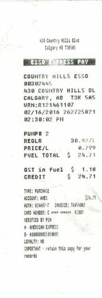 Gas Receipt