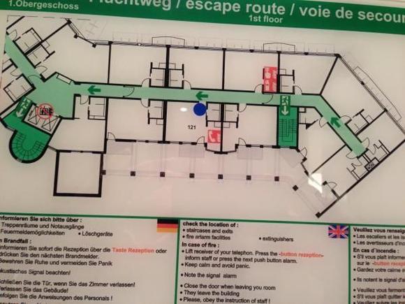 Floorplan of the left side of the hotel