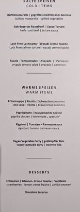 Today's evening menu.
