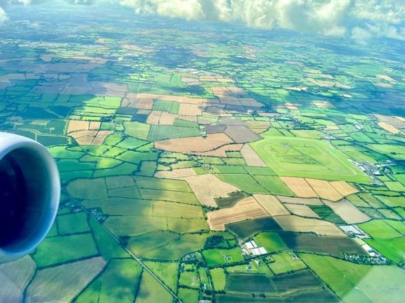 Ireland country side shortly after taking off from DUB. DUB-ORD.