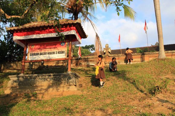 School Children Making Morning Offerings