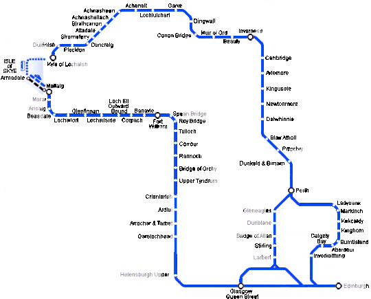 Scottish Grand Tour rail rover map
