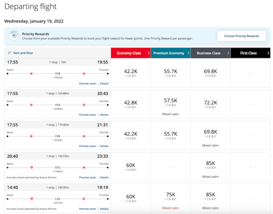 If you search ICN-YYZ as a one-way on its own, everything works fine.