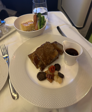 I hadn't tried this before though was pleasantly surprised. Tender, fell off the bone and a the bourguignon sauce was excellent and went well with the sides. Mushrooms a a little uninspiring.
