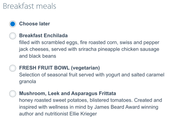 AA 1869 Breakfast Meal Pre-Order