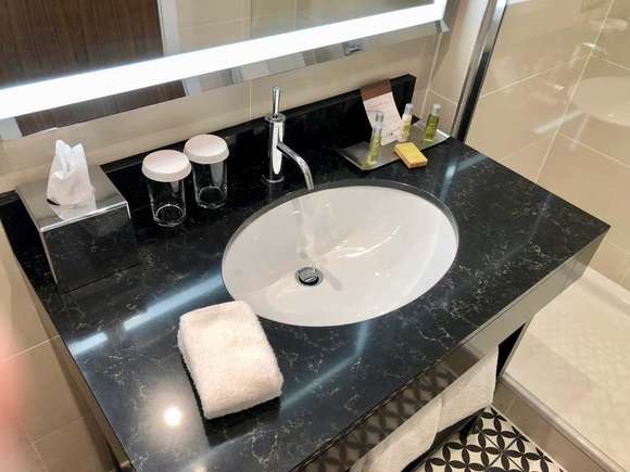 sink and vanity area.