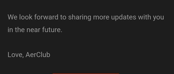 So further changes are coming?

Makes me chuckle email is signed off Love, Aer Club