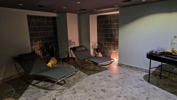 Beds at the spa.