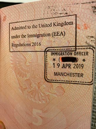 Stamp in Russian passport