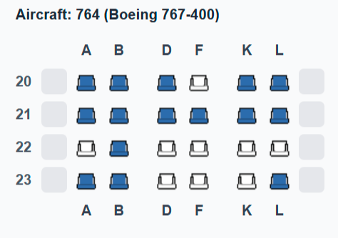 ExpertFlyer seat map