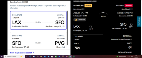 LAX-SFO then SFO-PVG
