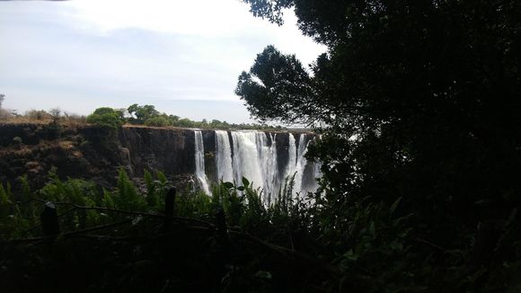 Victoria Falls at low water.