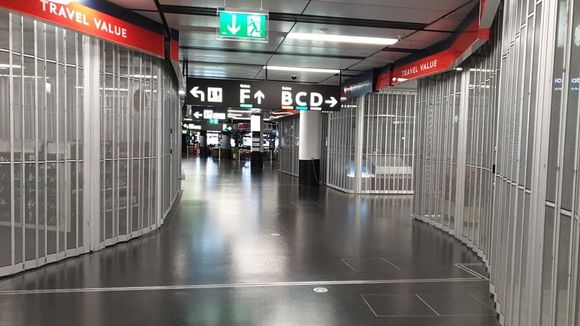 The duty free area...
