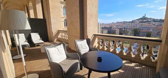 Terrace with La Bonne Mere views