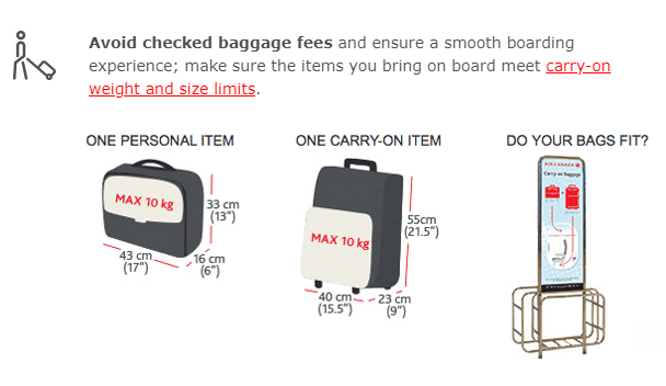 Air Canada Checked Baggage Weight 2024 | favors.com