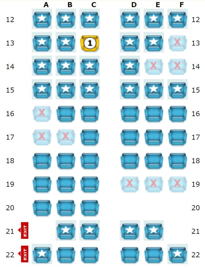 Aircraft A321 Seating Chart