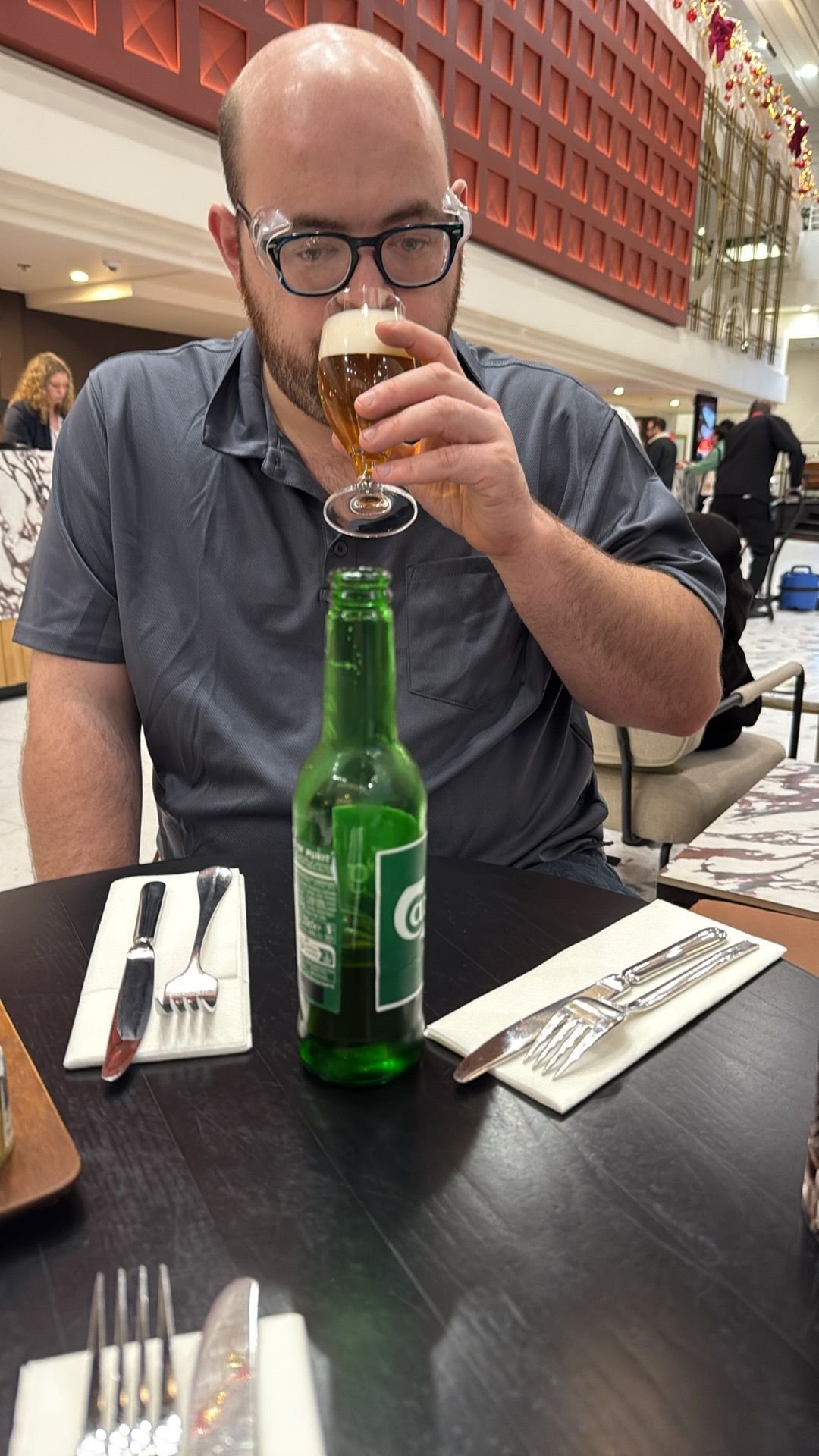 DS having a well-deserved beer