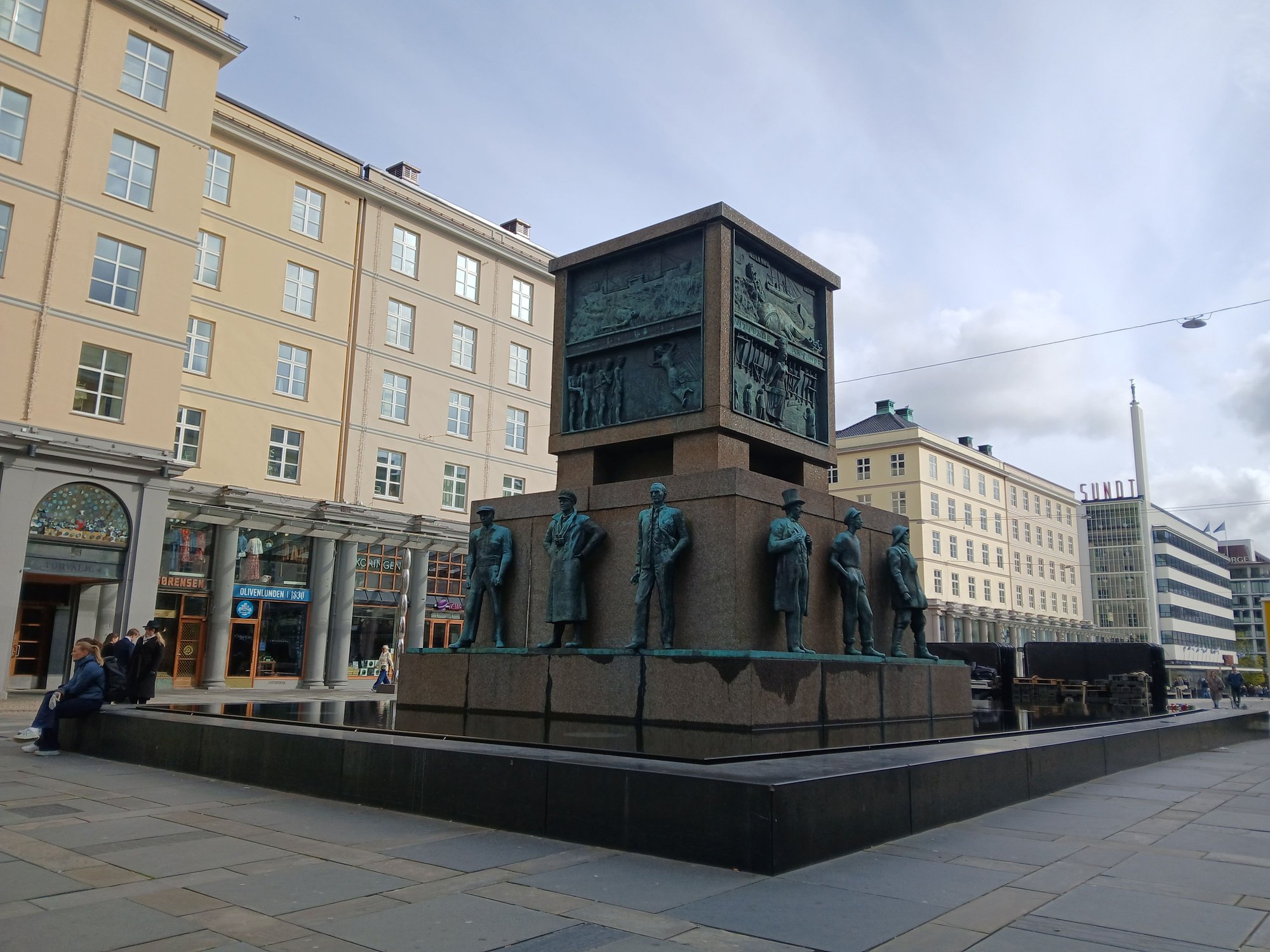 The Sailors Monument on Torgallmenningen, Bergens main pedestrian street
