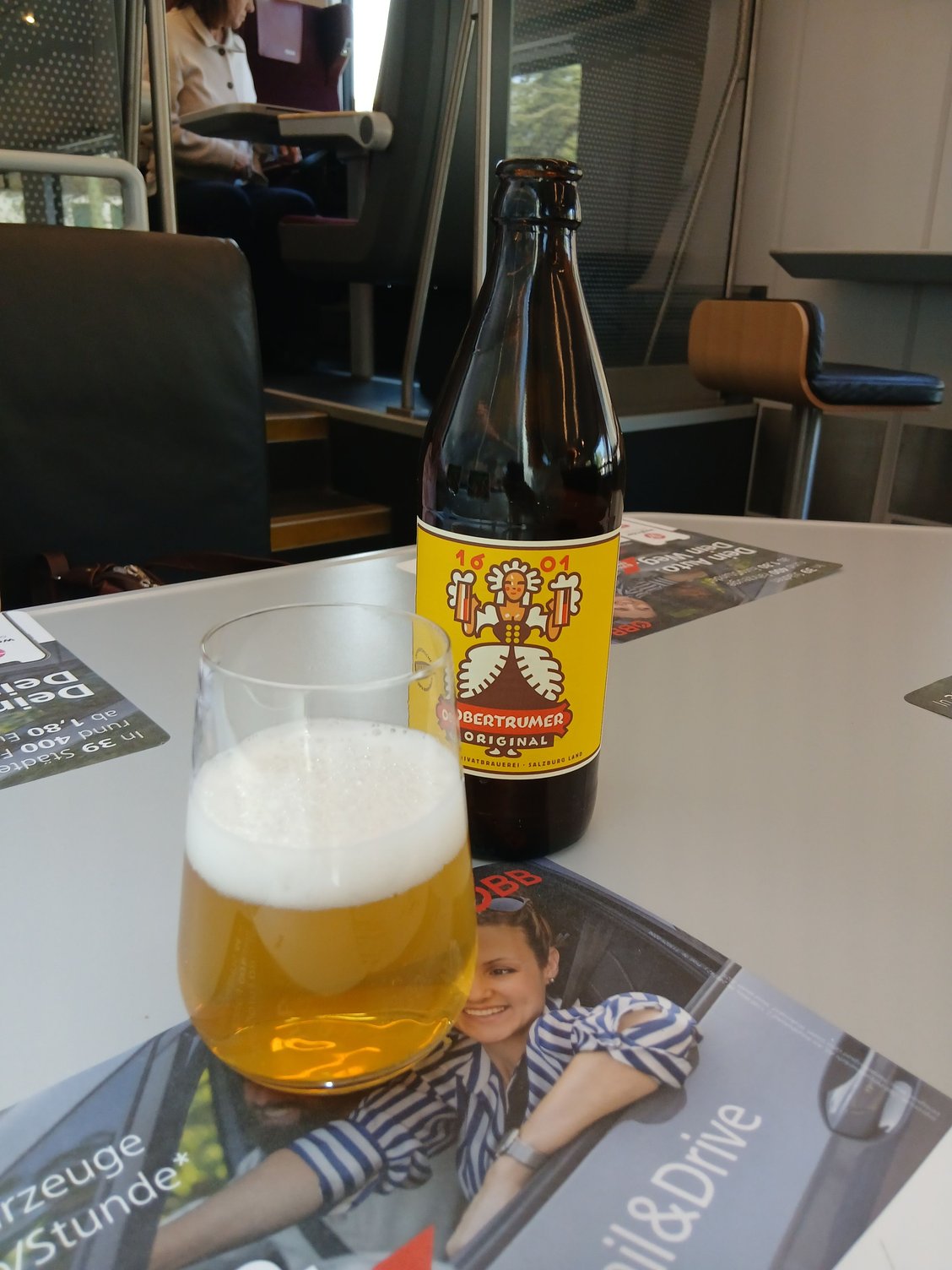 lunch washed down with Austrian organic beer
