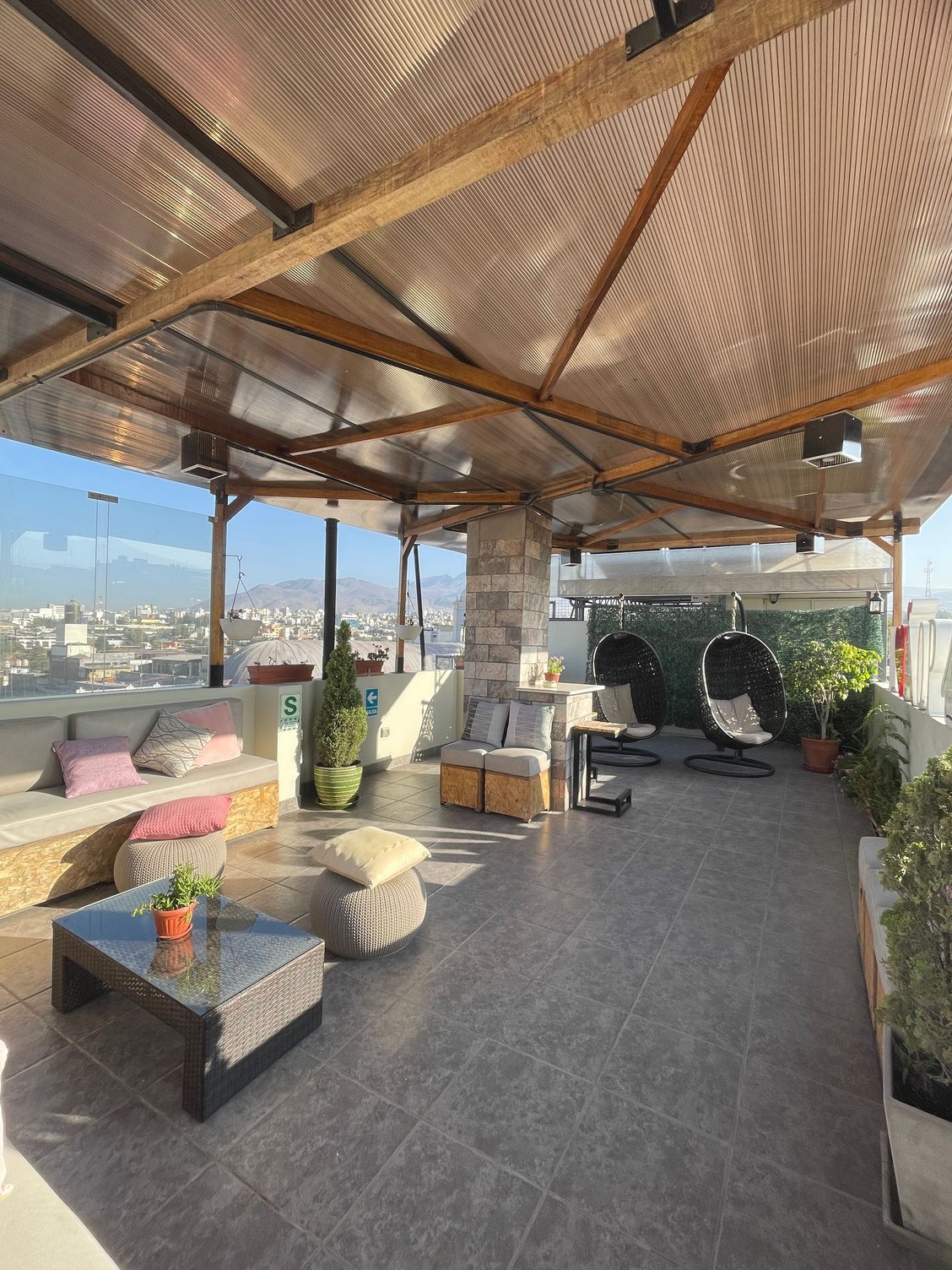 Roof top lounge is very nice in the morning 