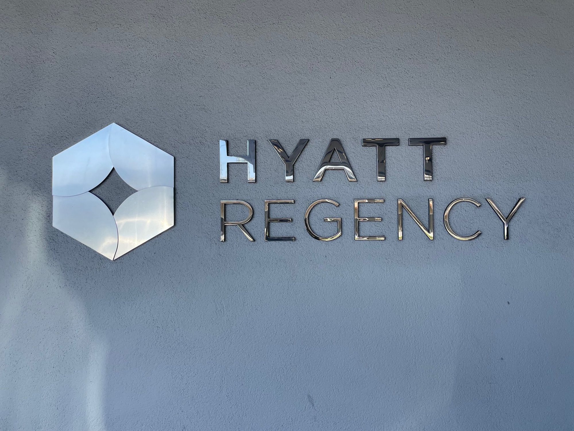 The front entrance to the Hyatt