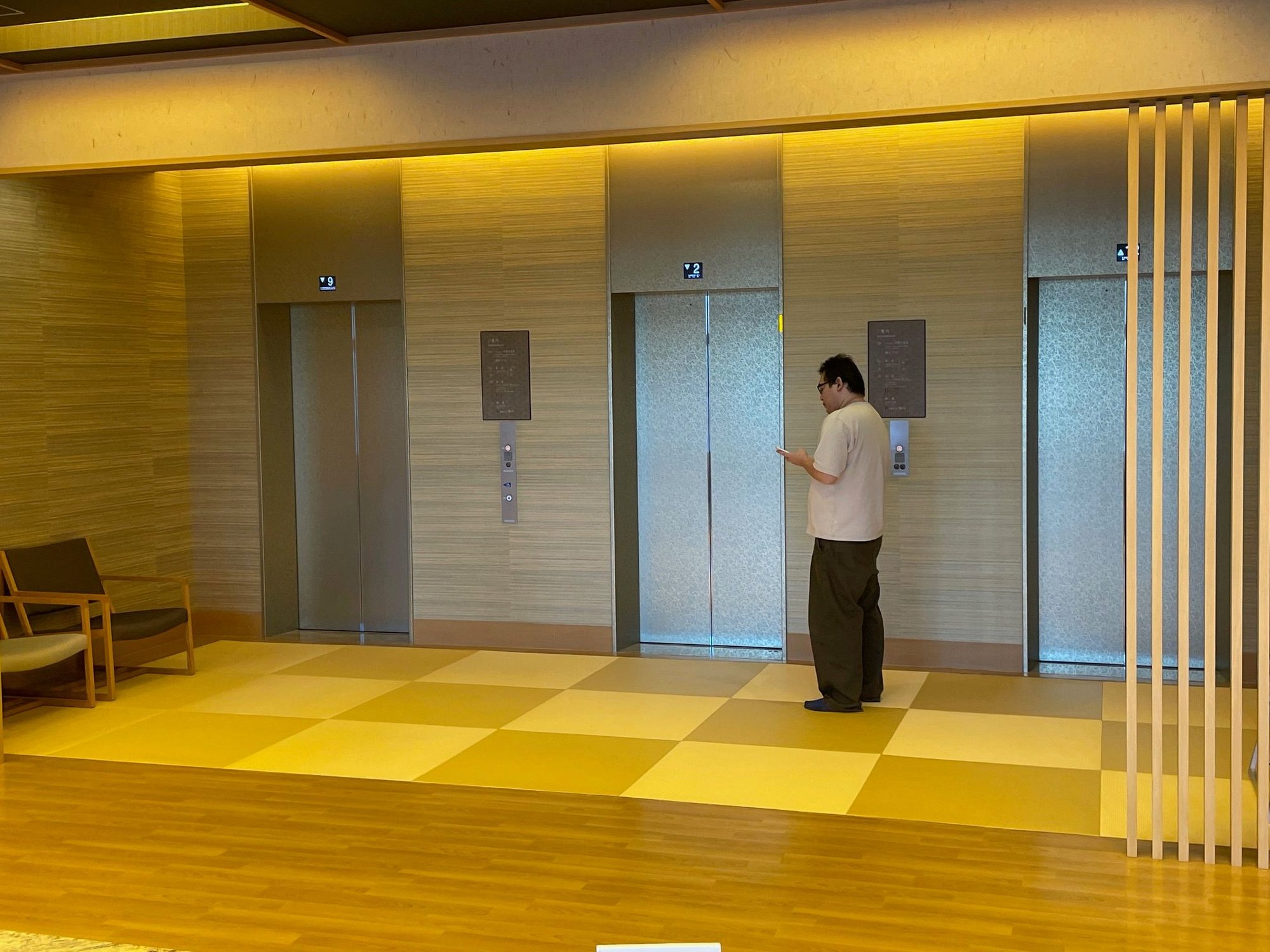 Elevators, three working full time