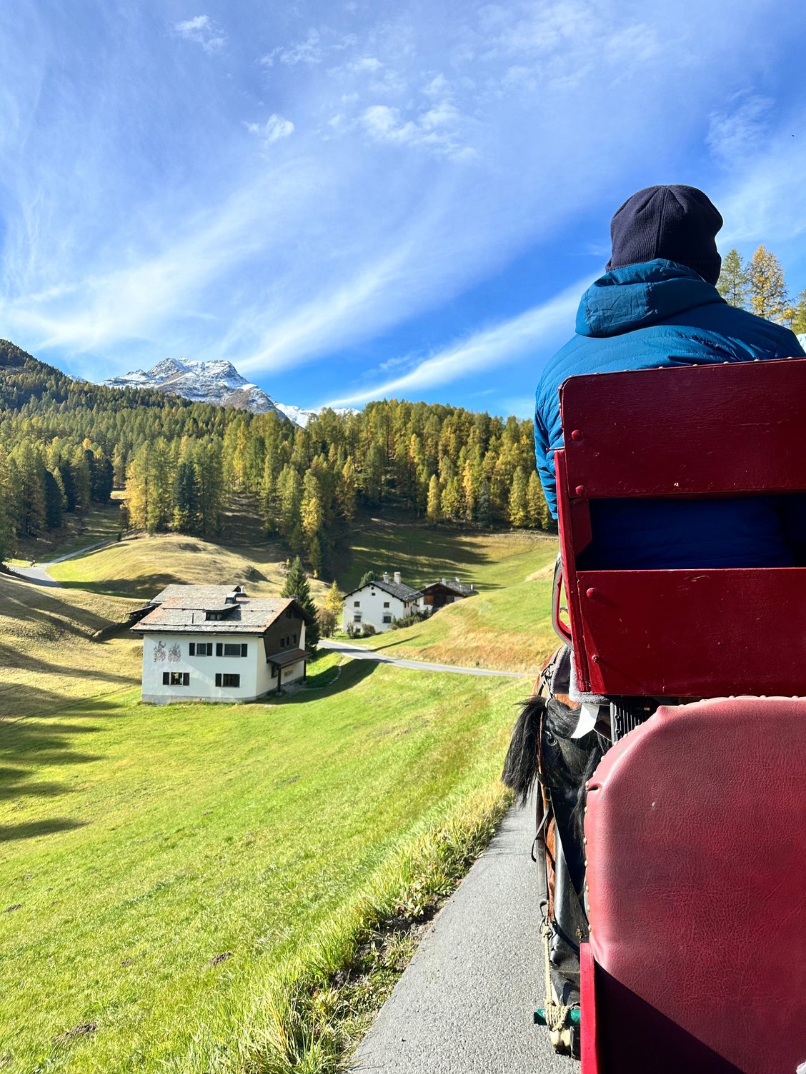During the carriage ride.