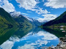 View from Fjaerland Fjordstove Hotel