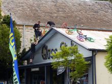 Bike race coming through...decorating the town 