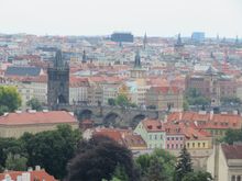 Charles Bridge and Old Town Prague from the South Gardens of Prague Castle