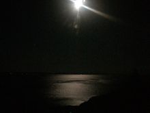 Moon over Fundy  (IF ONLY I were an all-knowing photographer who could have captured the moon as it really appeared) from Cape D'or Lighthouse.