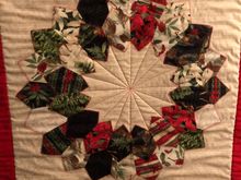 Quilted wreath my sister made.