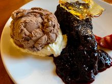 Chocolate something. They sure know how to do desserts here. Diet starts upon return.