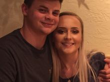 My granddaughter and fiancé. Not engagement picture, taken by me at Olive Garden a year ago