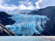 We took a zodiac ride to this glacier