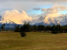 The Torres del Paine Mountains as seen from our hotel 