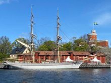 Boat for hire on Skeppsholmen Island, from the ferry 