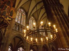 beatiful lighting inside the cathedral