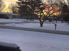 My sunset. . Just a quick shot out my front door.  More subtle than the other sunrise/sunsets. 