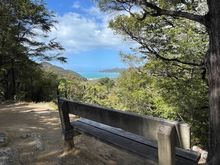 A bench with a view, somewhere after the first (or second) climb.