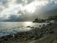 It was more bouldery than sandy but that was just fine. In the distance behind that promontory shown here were Favazzina and Bagnara, next town up on that Tyrrhenian coast. Locals enjoy meals at Da Peppino at the former.