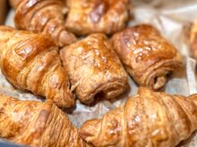 Croissants and pain au chocolate. Unfortunately my bench mate forgot to add the yeast. So sad.