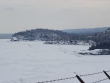 Typical shoreline view from a lighthouse.