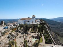 View from the castle ramparts to the church