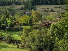 Our wealthy neighbours across the valley. Their historic stone barn was the longest such structure that we'd ever seen. Could've operated a bowling alley there. Their old dovecoat was also in fantastic shape, museum-quality.