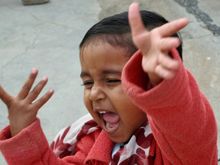 Pure exuberance! This was the daughter at a home dinner we went to.